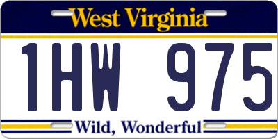 WV license plate 1HW975