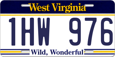 WV license plate 1HW976