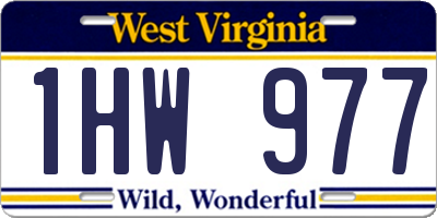 WV license plate 1HW977