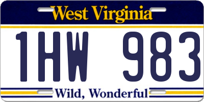 WV license plate 1HW983