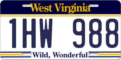 WV license plate 1HW988
