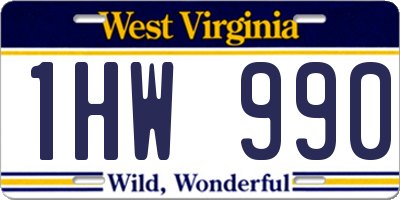 WV license plate 1HW990