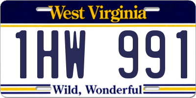 WV license plate 1HW991