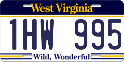 WV license plate 1HW995