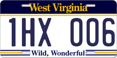 WV license plate 1HX006