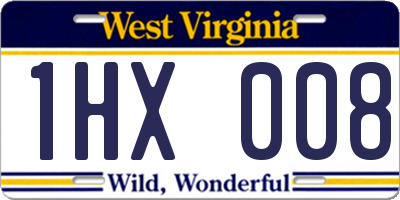 WV license plate 1HX008