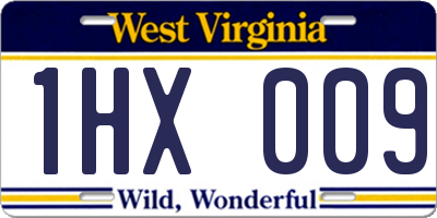 WV license plate 1HX009