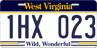 WV license plate 1HX023