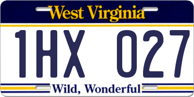 WV license plate 1HX027