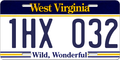 WV license plate 1HX032