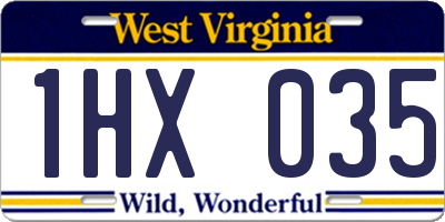 WV license plate 1HX035