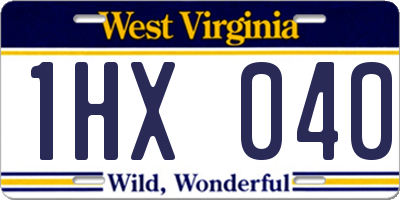 WV license plate 1HX040