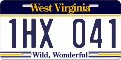 WV license plate 1HX041