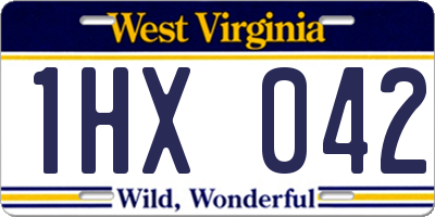 WV license plate 1HX042