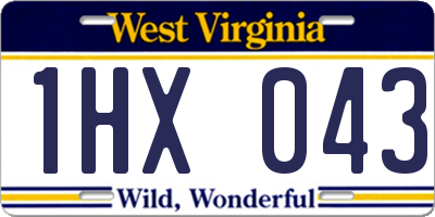 WV license plate 1HX043