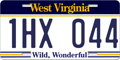 WV license plate 1HX044