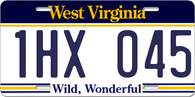 WV license plate 1HX045