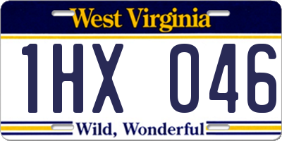 WV license plate 1HX046