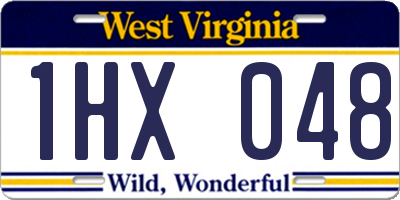 WV license plate 1HX048