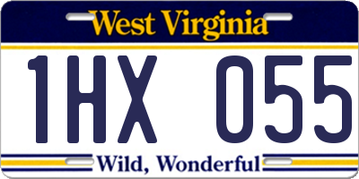 WV license plate 1HX055
