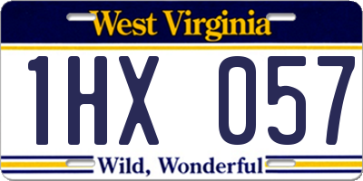 WV license plate 1HX057