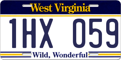 WV license plate 1HX059
