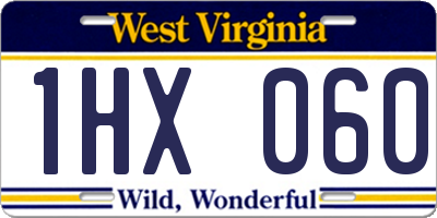 WV license plate 1HX060
