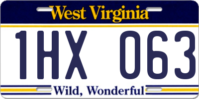 WV license plate 1HX063