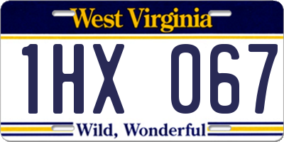 WV license plate 1HX067