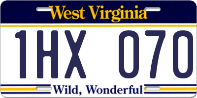 WV license plate 1HX070