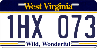 WV license plate 1HX073
