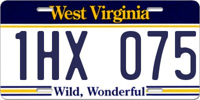 WV license plate 1HX075