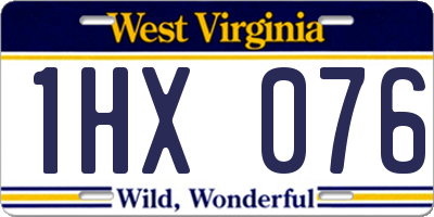 WV license plate 1HX076