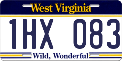 WV license plate 1HX083