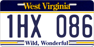 WV license plate 1HX086