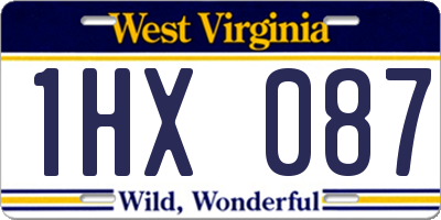WV license plate 1HX087