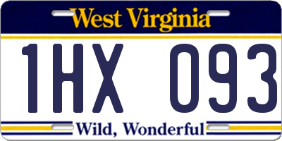 WV license plate 1HX093