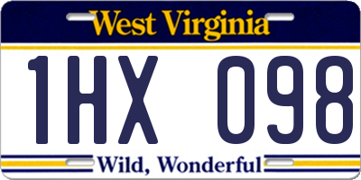 WV license plate 1HX098