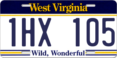 WV license plate 1HX105