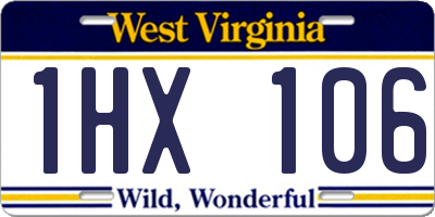 WV license plate 1HX106