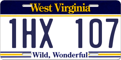 WV license plate 1HX107