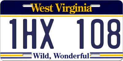 WV license plate 1HX108