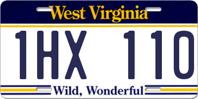 WV license plate 1HX110
