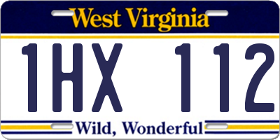 WV license plate 1HX112
