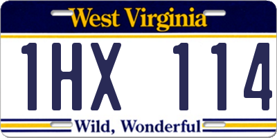 WV license plate 1HX114