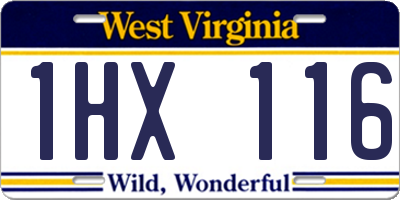 WV license plate 1HX116