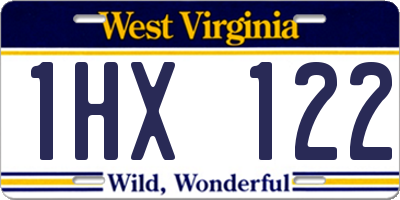 WV license plate 1HX122