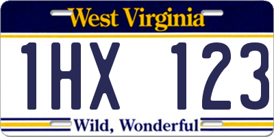 WV license plate 1HX123