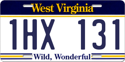 WV license plate 1HX131
