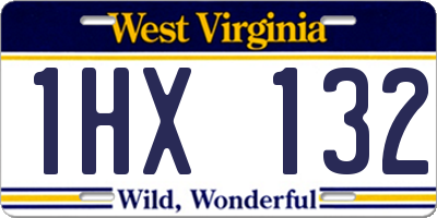 WV license plate 1HX132